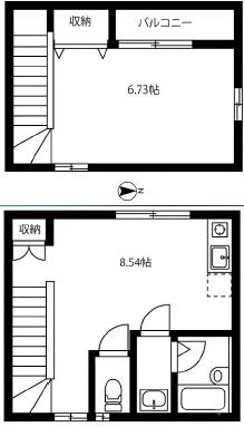MYSメゾン南砂(1LDK/2階)の間取り写真