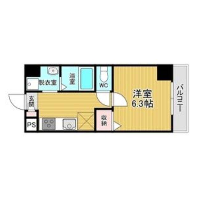 千葉・住吉(1K/6階)の間取り写真