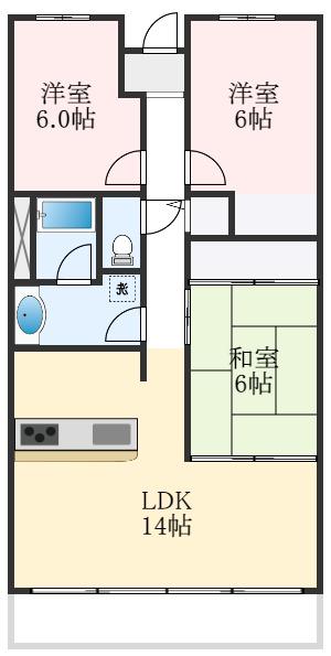 ロイヤルエイトコートII(3LDK/8階)の間取り写真