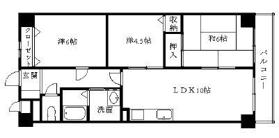 ラ・メゾン・ボヌール(3LDK/7階)の間取り写真