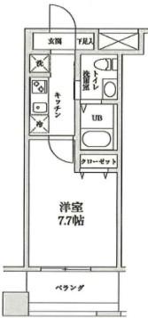 サンレンハイム(1K/3階)の間取り写真