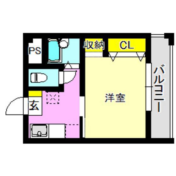 CSテラス(1K/2階)の間取り写真