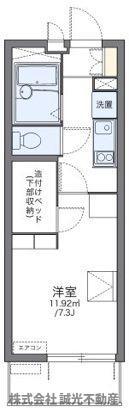 レオパレス空港通III(1K/1階)の間取り写真