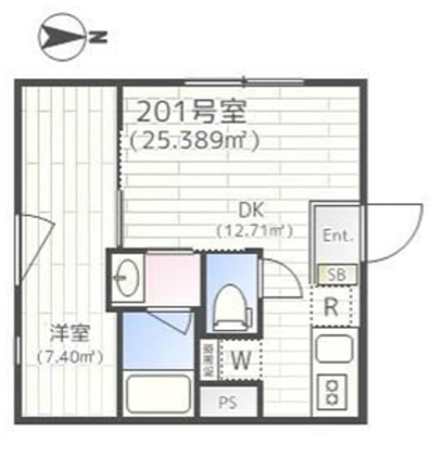 EMIREA(1DK/2階)の間取り写真