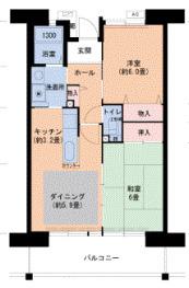 URグリーンヒルズ仁川 2号棟(2DK/2階)の間取り写真
