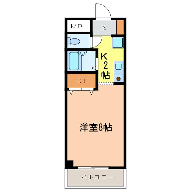 オオタニビル(1K/3階)の間取り写真