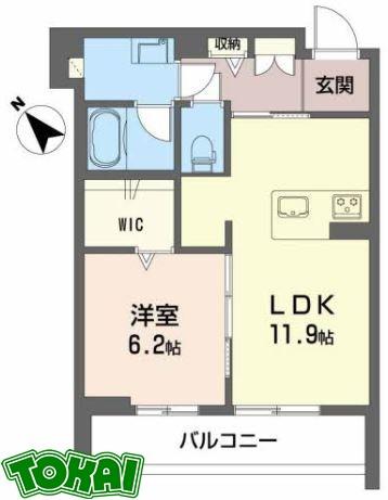 SHAMAISON MATSUSAKACASTLE(1LDK/3階)の間取り写真