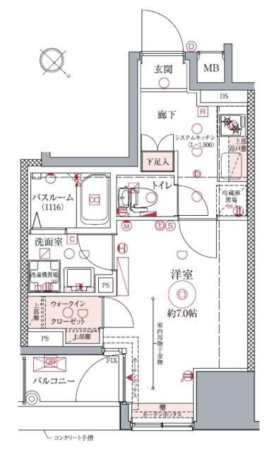 ドムス・スタイル銀座東(1K/6階)の間取り写真
