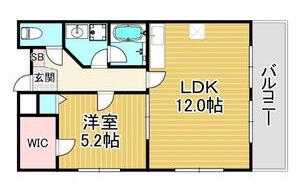 阪急今津線 西宮北口駅 徒歩4分 3階建 築24年(1LDK/3階)の間取り写真