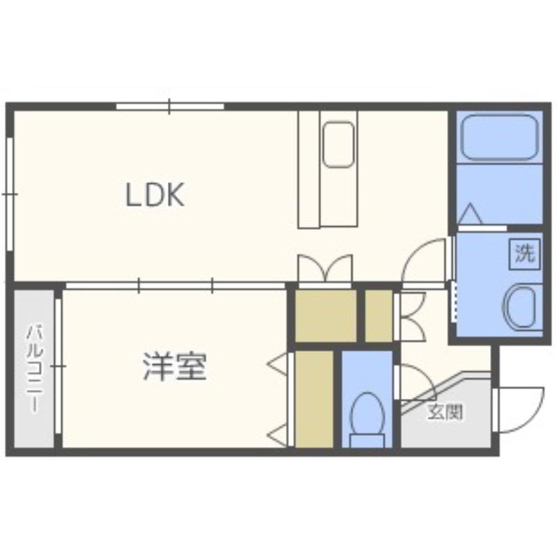 モルティーニN12(1LDK/4階)の間取り写真