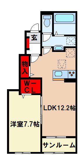 メゾン ド ヴィラ(1LDK/1階)の間取り写真