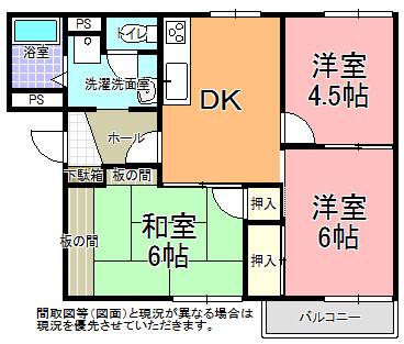 アーバンハイツ(3DK/2階)の間取り写真
