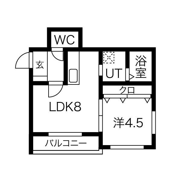 ル・ファール南郷15(1LDK/3階)の間取り写真