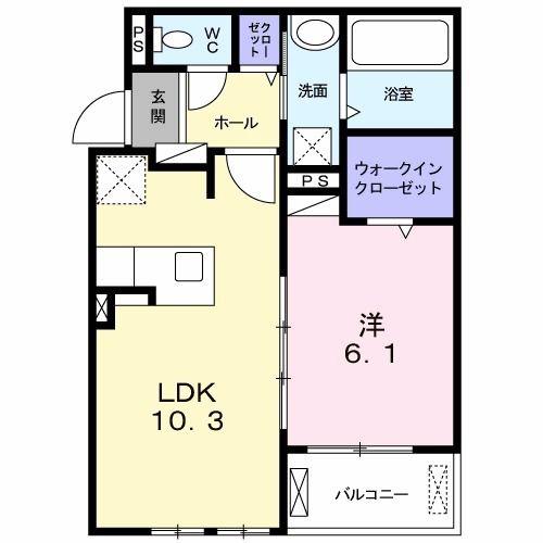 グラン・メリーI(1LDK/2階)の間取り写真