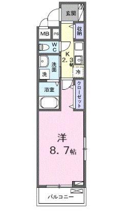 ヒカルサ西所沢ノース(1K/3階)の間取り写真
