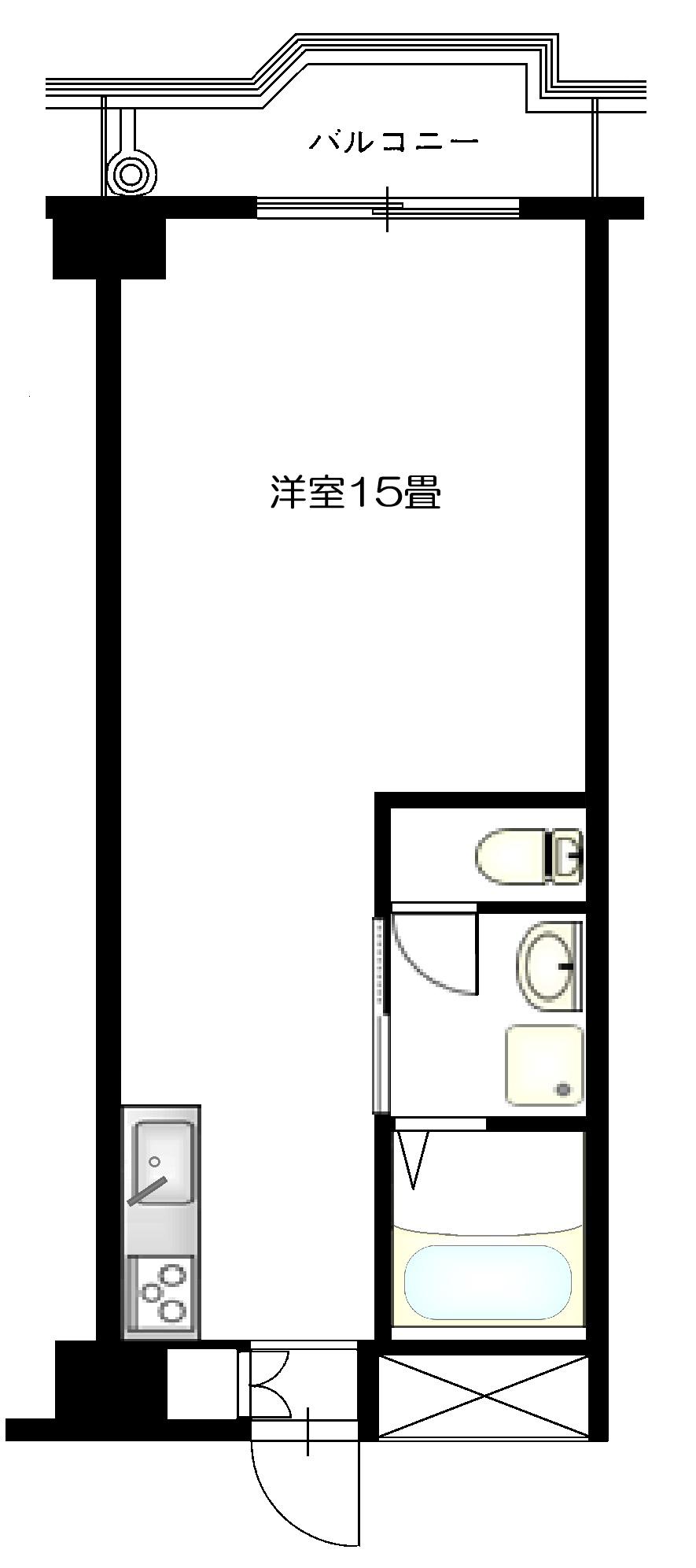 築地永谷コーポラス(ワンルーム/2階)の間取り写真
