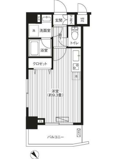 SKガーデン西葛西III(ワンルーム/4階)の間取り写真