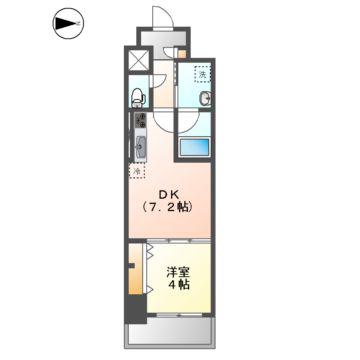 フォレスト コナメイエキ(1DK/6階)の間取り写真