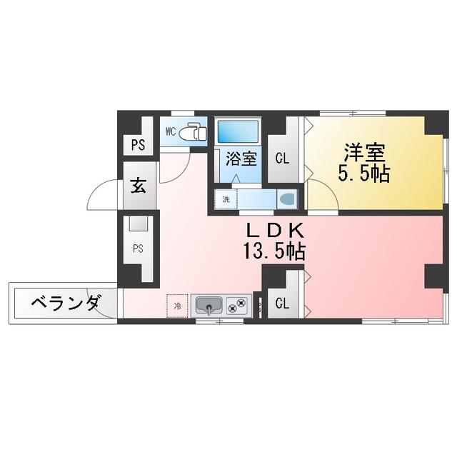 アートビル(1LDK/2階)の間取り写真