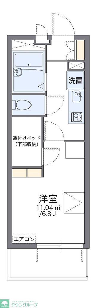 レオパレスプレミール中浦和II(1K/1階)の間取り写真