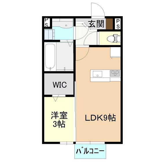ナチュラルガーデン AQUA(1LDK/1階)の間取り写真