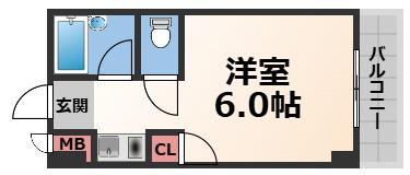 スペラーレ今里(ワンルーム/3階)の間取り写真