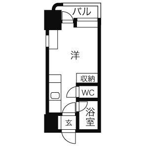 アン・セリジェ壱番館・弐番館(ワンルーム/9階)の間取り写真
