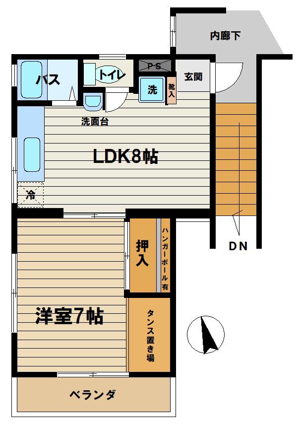 ニコール永福(1LDK/3階)の間取り写真