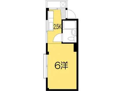 ロイヤル薊野(ワンルーム/2階)の間取り写真