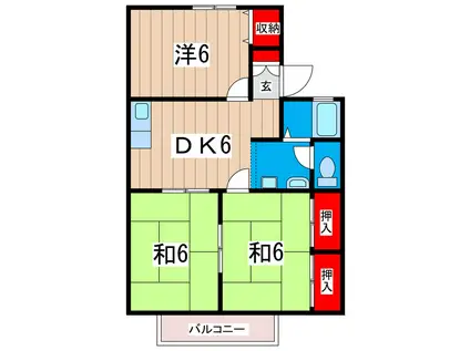 メゾン平成(3DK/2階)の間取り写真