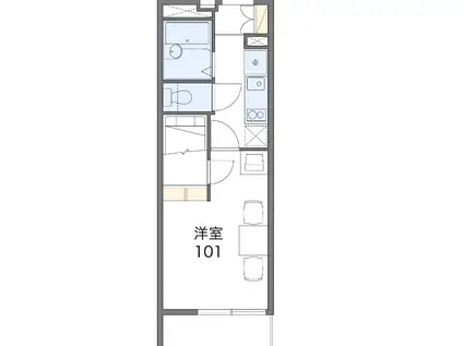 グリーンIII(1K/1階)の間取り写真