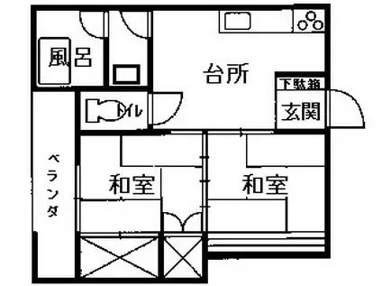 藤マンション(2K/2階)の間取り写真