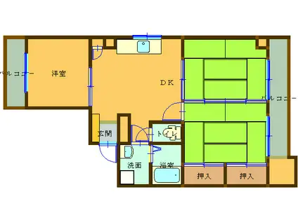 グレイスハウス(3DK/3階)の間取り写真