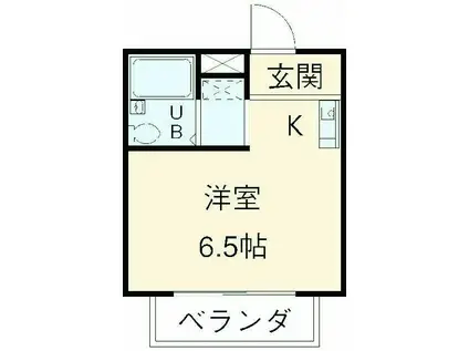 ヒルズ深阪南(1K/2階)の間取り写真