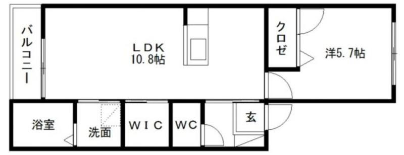 豊成Yハウス(1LDK/1階)の間取り写真