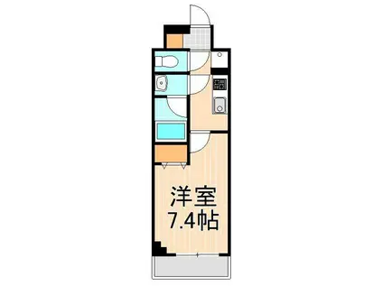 ユリカロゼ西新井(1K/4階)の間取り写真