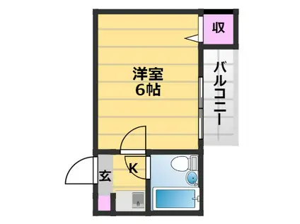 昭和通ハイツ(1K/4階)の間取り写真