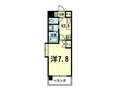 オーシャンヴィレッヂ坪井(1K/4階)の間取り写真