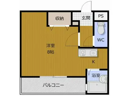 ピュアメゾン阿部(ワンルーム/2階)の間取り写真