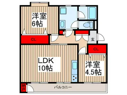 久寺家マンションB棟(3DK/2階)の間取り写真