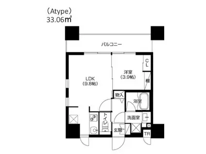 アーバネックス神戸水木通(1K/12階)の間取り写真