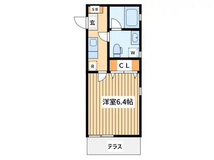 シャルム・ローゼ弘明寺(1K/1階)の間取り写真
