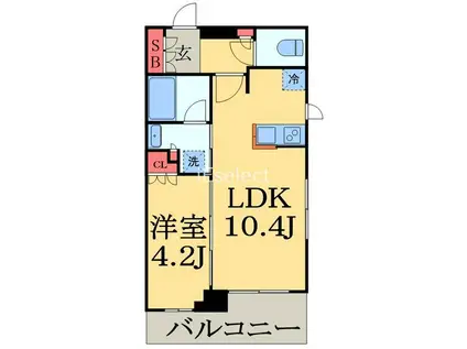 新日本EXビル(1LDK/7階)の間取り写真