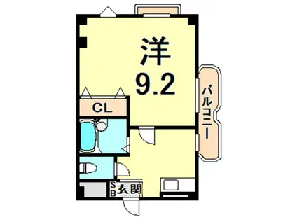 ユーコート武庫川(1DK/2階)の間取り写真