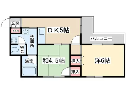 新納ビル(2DK/6階)の間取り写真