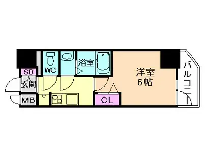 プレサンス塚本ベラビィ(1K/3階)の間取り写真