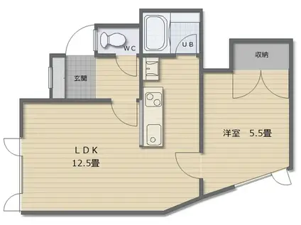 レジデンス中野(1LDK/2階)の間取り写真