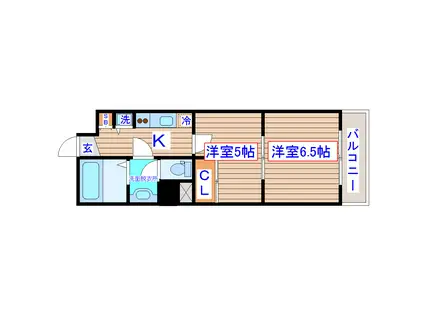ラシール仙台(2K/5階)の間取り写真