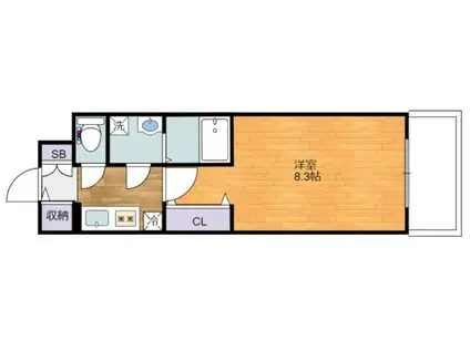 エスリードレジデンス弁天町グランデ(1K/12階)の間取り写真