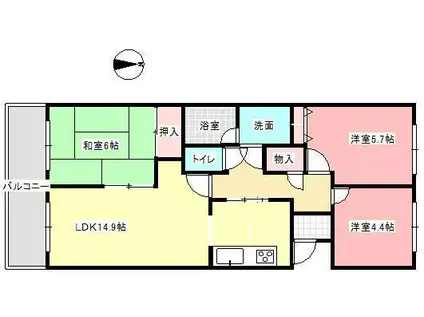 パークシティ三郷壱番館303(3LDK/3階)の間取り写真